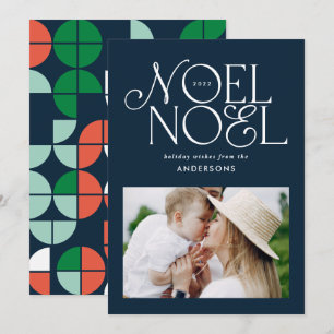 Färgstarkt ljus Noel-geometriskt foto Julkort