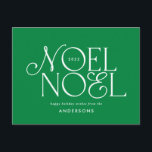 Färgstarkt, ljust Noel-geometriskt skript Helg Vykort<br><div class="desc">Färgstark,  ljus roligt Noel-helgdag för julgeometrisk typografi. Röd,  grönt,  marinblått och rosa färgväg.</div>