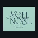 Färgstarkt, ljust Noel-geometriskt skript Helg Vykort<br><div class="desc">Färgstark,  ljus roligt Noel-helgdag för julgeometrisk typografi. Röd,  grönt,  marinblått och rosa färgväg.</div>
