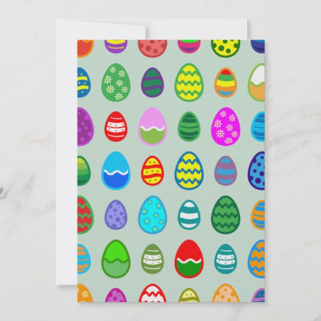 Färgstarkt och vackert Påskägg mönster Julkort (Framsida)