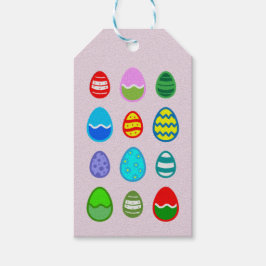 Färgstarkt och vackert Påskägg mönster Presentetikett