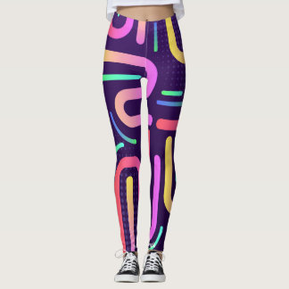 färgstarkt rand leggings