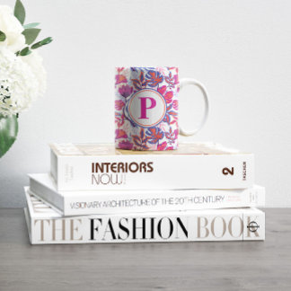 Färgstarkt, tropiskt Blommönster Kaffemugg