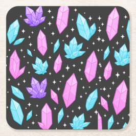 Färgstenar i Cosmic Space Underlägg Papper Kvadrat