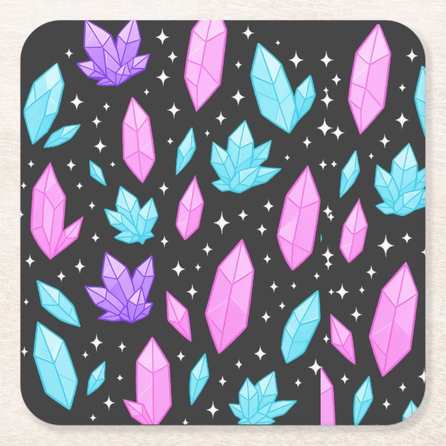 Färgstenar i Cosmic Space Underlägg Papper Kvadrat (Framsidan)