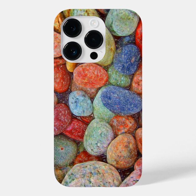 Färgstenar, småstarna, sten iPhone/iPad-väska (Baksida)
