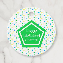 Färgstjärnor Boys 3:e födelsedag Gåvor Etiketter