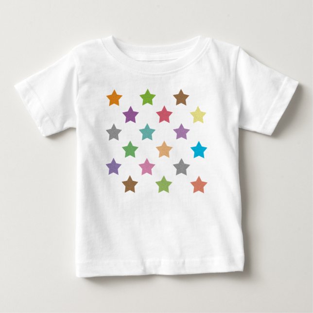 Färgstjärnor mönster t shirt (Framsida)