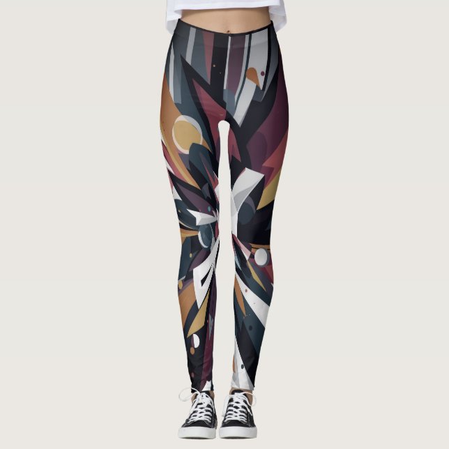 Färgstreck på ett par anpassade moderna leggings (Framsida)