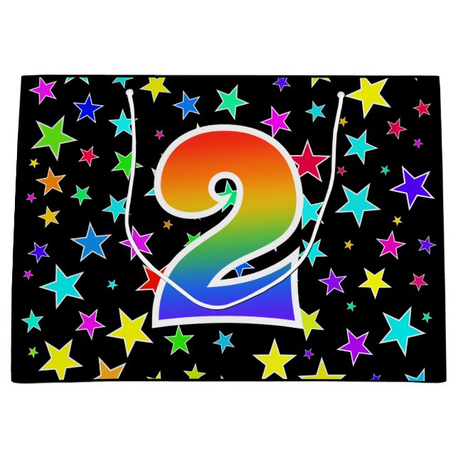 Färgstreck + Rainbow Mönster "2" Händelsenummer (Framsidan)