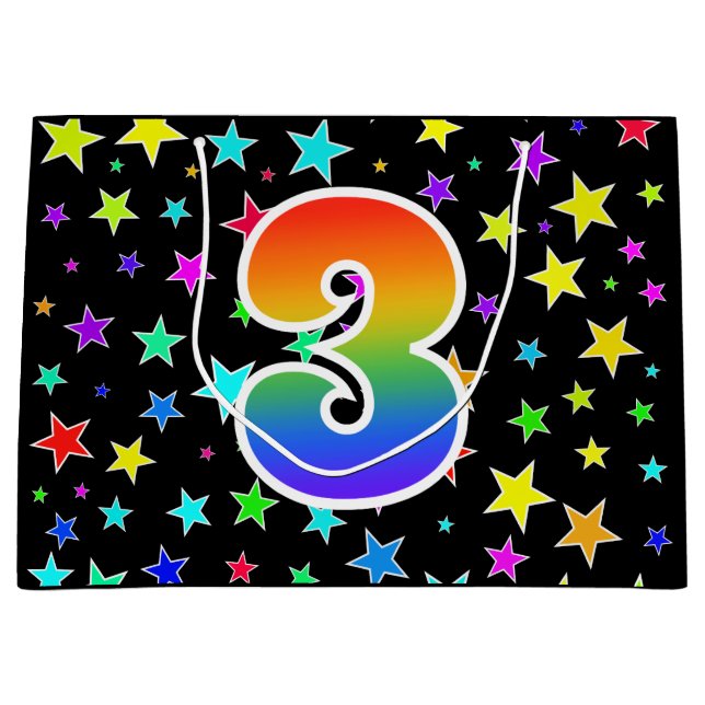 Färgstreck + Rainbow Mönster ’3’ Händelsenummer (Framsidan)