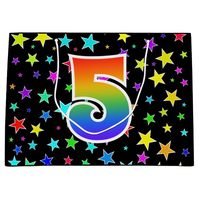 Färgstreck + Rainbow Mönster ’5’ Händelsenummer (Framsidan)