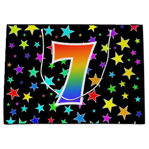 Färgstreck + Rainbow Mönster ’7’ Händelsenummer