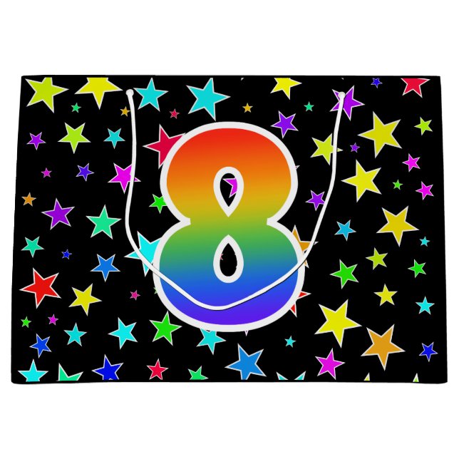 Färgstreck + Rainbow Mönster ’8’ Händelsenummer (Framsidan)