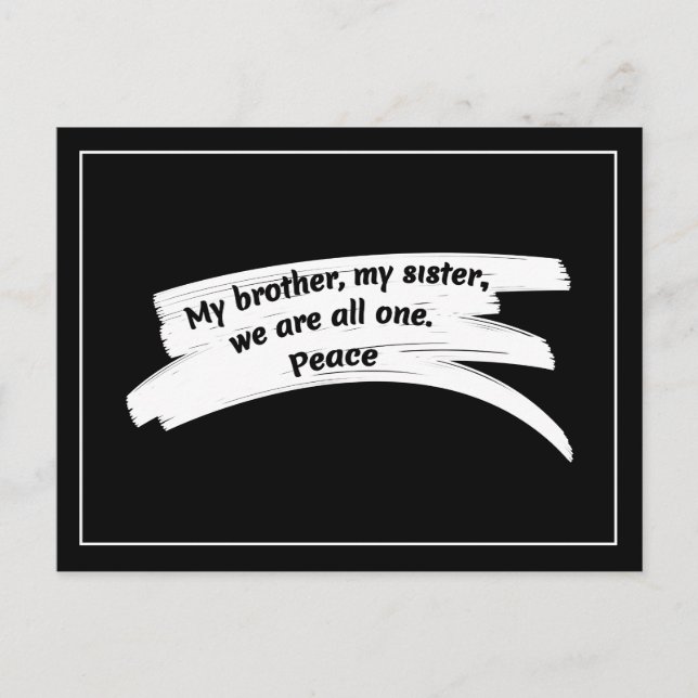 Färgstreck, rensning av fredsmeddelande vykort (Framsida)