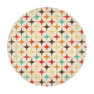Färgstreck Retro Geometric Mönster