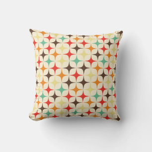 Färgstreck Retro Geometric Mönster Kudde