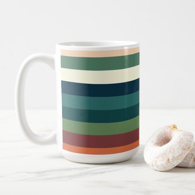 Färgstrimmor  kaffemugg (Med munk)