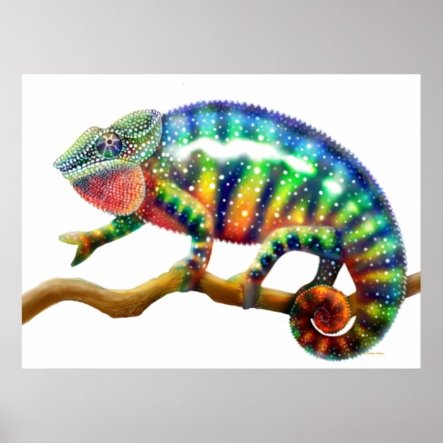 Färgstryck av Panther Chameleon Skriv ut Poster (Framsidan)