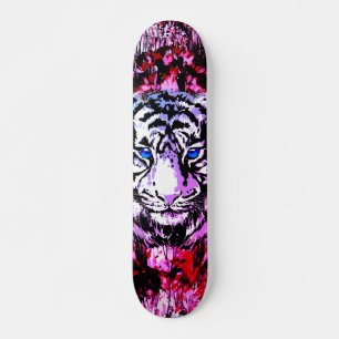 Färgstryck - Retro Tiger Skateboard