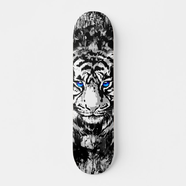 Färgstryck - Retro Tiger Skateboard (Framsida)
