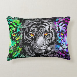 Färgstryck - Tiger Artwork - Tiger Pillow Prydnadskudde