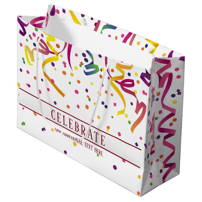 Färgstrykare och konfetti gift-flagga (Framsidan Vinklad)