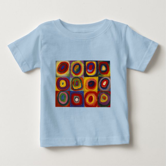 Färgstudie av fyrkanter cirklar t-shirt (Framsida)