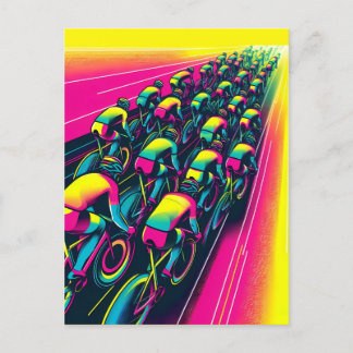 Färgstyrd cykelväg tävling vykort