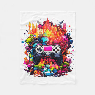 Färgstyrenhet för videospel Tie Dye Coola Gamer Fleecefilt