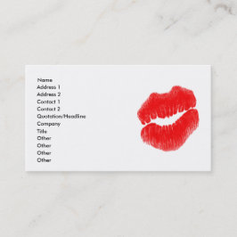 Färgsvarvat Affärskort av konst Red Läppar Visitkort