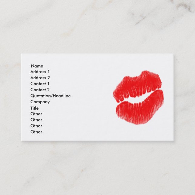 Färgsvarvat Affärskort av konst Red Läppar Visitkort (Framsida)