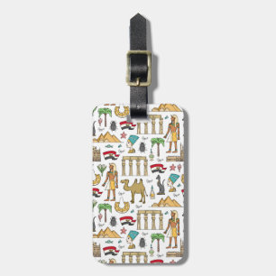 Färgsymboler av egyptenmönster bagagebricka
