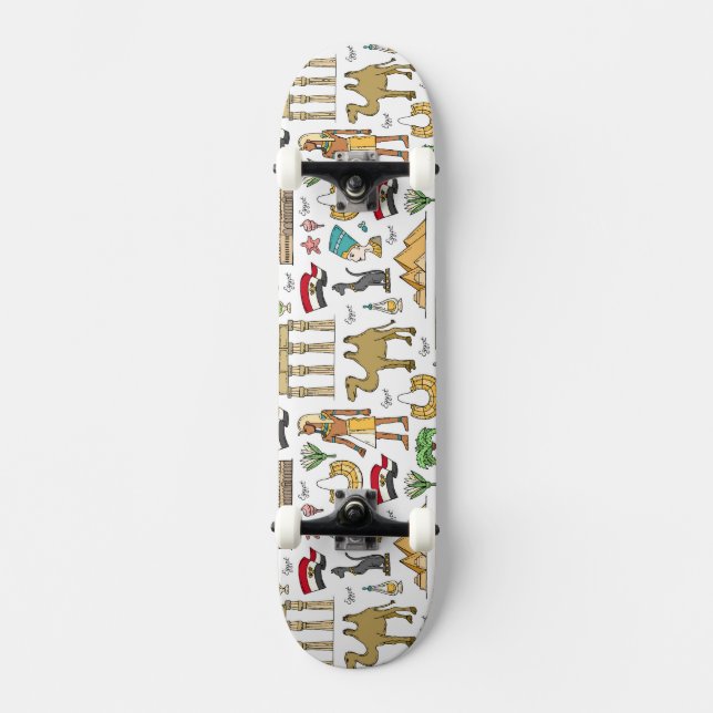 Färgsymboler av egyptenmönster old school skateboard bräda 21,6 cm (Framsida)