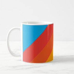 Färgt 70-tal 80-tal Retro Stripe Rand Kaffemugg