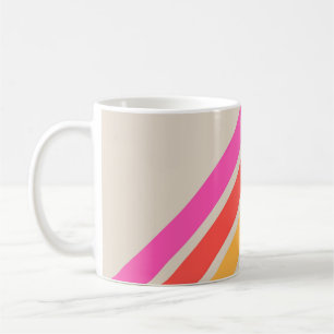 Färgt 70-tal 80-tal Retro Stripe Rand Kaffemugg