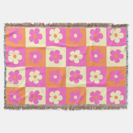 Färgt Blommönster Retro BOHO-Chic Filt