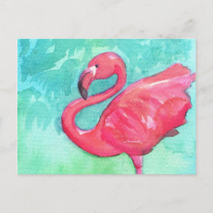 Färgt flamingo-färgkort för målning av postkort vykort
