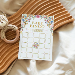 Färgt jokertecken för Bingo Baby Shower Game Card Inbjudningar