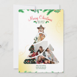 Färgt Kreativ - minimalt Julgran-foto Inbjudningar