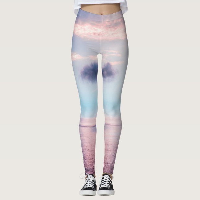 Färgt liggande leggings (Framsida)