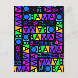 Färgt Obama 2012-vykort, anpassa Vykort