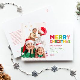 Färgt och ljust God jul One-foto Helg Vykort