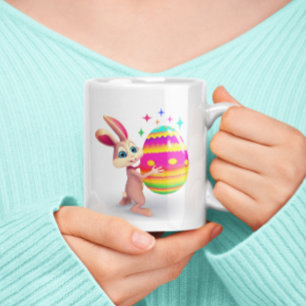 Färgt Påskägg Cute Påskhare Ägg Hunt Roligt Kaffemugg