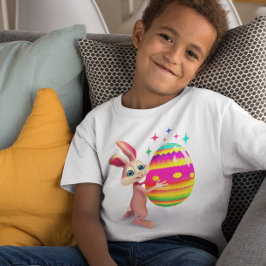Färgt Påskägg Cute Påskhare Ägg Hunt Roligt T Shirt