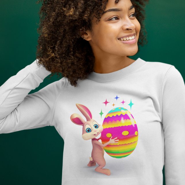 Färgt Påskägg Cute Påskhare  Ägg Hunt Roligt T Shirt (Skapare uppladdad)