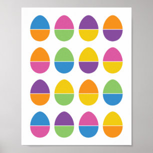 Färgt Påskägg Skriv ut // Färg Matcha spel Poster
