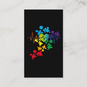Färgt Pride Heart Rainbow Heartslag lgbt Visitkort