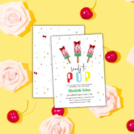 Färgt Redo till popup Ice Cream Baby Shower Inbjudningar