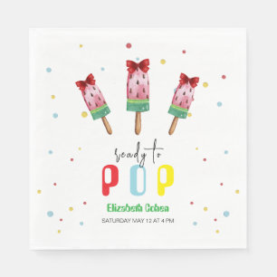 Färgt Redo till popup Ice Cream Baby Shower Pappersservett
